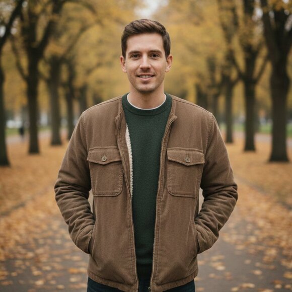 Cozy Sherpa Lined Corduroy Jacket - Perfect for Fall/Winter! - Picture 1 of 3